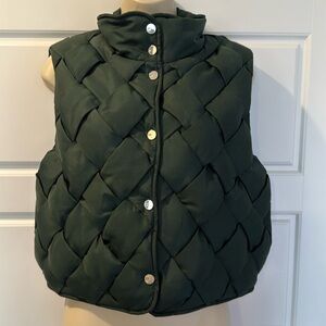 Jason Wu Green Puffer Vest Weaving Vest Women Gilet small